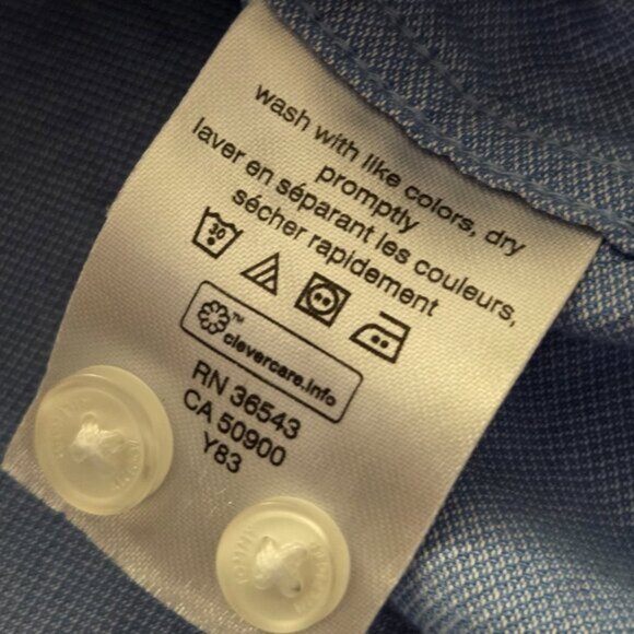 TH-Tommy Hilfiger 100% Cotton Oxford Dress Shirt | Blue Regular Fit | L - Picture 9 of 10